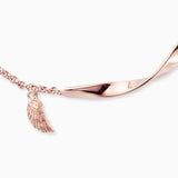 Engelsrufer Bracelet Twist with Small Wing and Zirconia Stone - Rose Gold