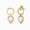 Engelsrufer Silver Gold Plated Pure Moondrop With Moonstone Ear Studs